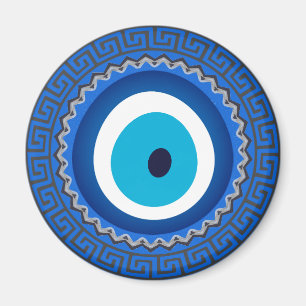 Hübsches Blaugriechisches Mandala Nazar Evil Eye  Magnet