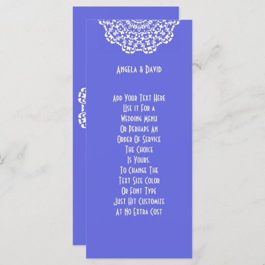 Hübsches blauweißes Lacy-Muster Programm (Vorne/Hinten)