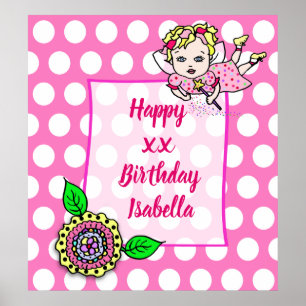 Hübsches blondes Feenmädchen Alles Gute zum Geburt Poster