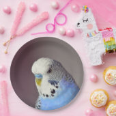 Hübsches Blue Budgie Foto Papierplatte Pappteller (Party)