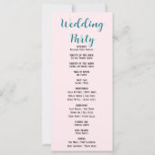 Hübsches Blue Butterfly Pink Hochzeitsprogramm (Rückseite)