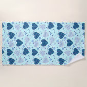 Hübsches Blue Hearts Strandtuch (Vorderseite)