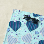 Hübsches Blue Hearts Strandtuch (Beispiel)