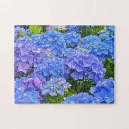 Hübsches Blue Hydrangea Blumengarten Puzzle