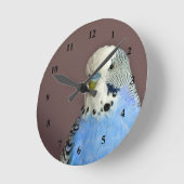 Hübsches Blue Parakeet Foto Runde Wanduhr (Winkel)