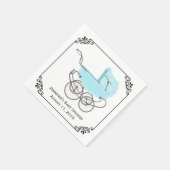 Hübsches Blue Pram Custom Baby Duschpapier Napkins Serviette (Ecke)
