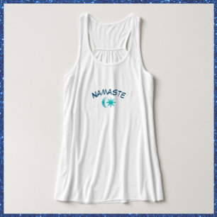 Hübsches Blue Sun and Moon Namaste T-Shirt Tank Top