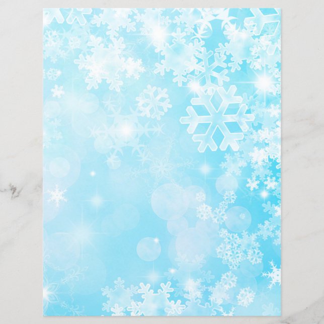 Hübsches Blue & White Snowflake Scrapbook (Vorderseite)
