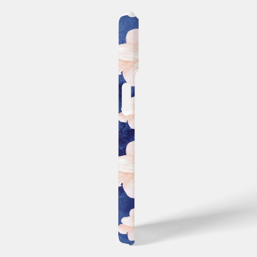 Hübsches Bluepfirsichmuster Monogramm Case-Mate iPhone Hülle (Rückseite / Rechts)