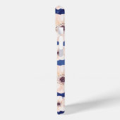 Hübsches Bluepfirsichmuster Monogramm Case-Mate iPhone Hülle (Rückseite / Links)