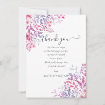 Hübsches Blumen-Baby-Shower-Dankeschön-Gedicht