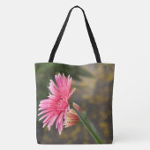 Hübsches Blumen; Großes rosa Gerbera-Gänseblümchen Tasche (Rückseite)