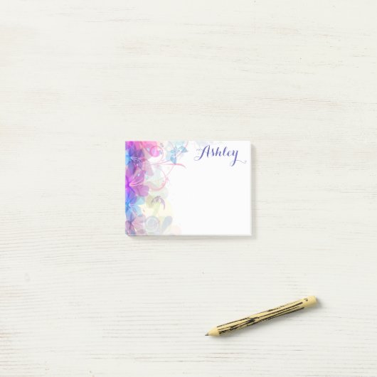 Hübsches Blumen Post-it Klebezettel (Auf Schreibtisch)