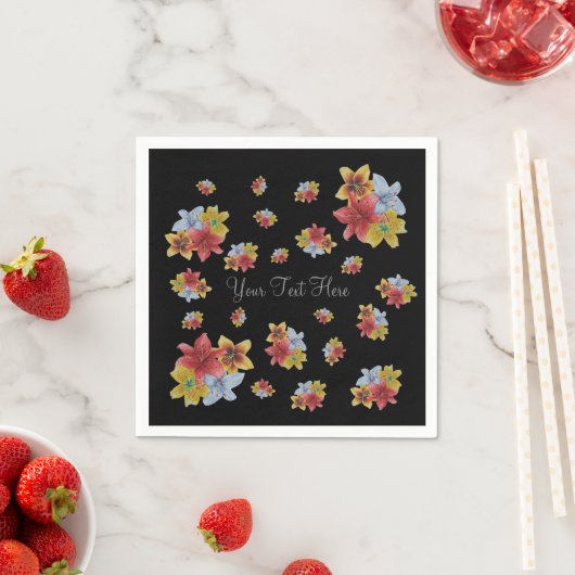 hübsches Blumenbild bunter Lily-Blume Serviette (Beispiel)