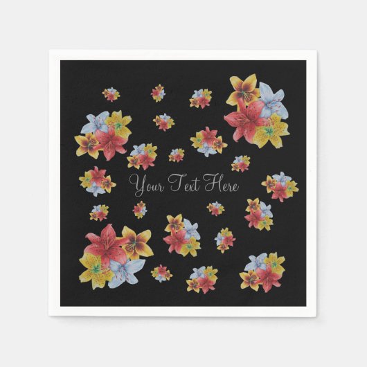 hübsches Blumenbild bunter Lily-Blume Serviette (Vorderseite)