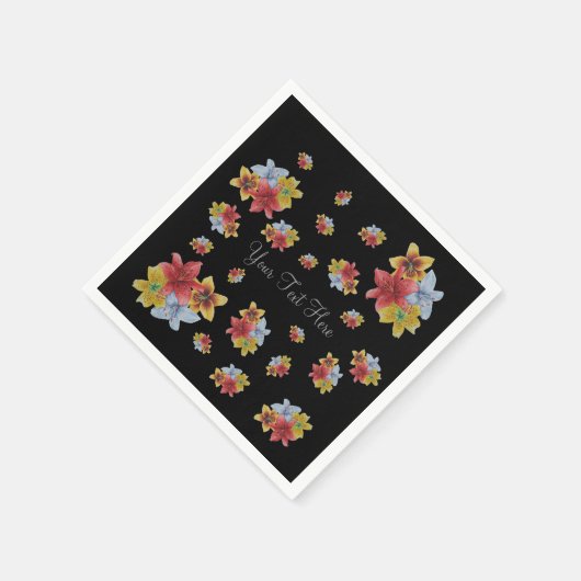 hübsches Blumenbild bunter Lily-Blume Serviette (Ecke)