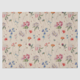Hübsches BlumenBlumen-Muster-Pastellsahnekunst Seidenpapier