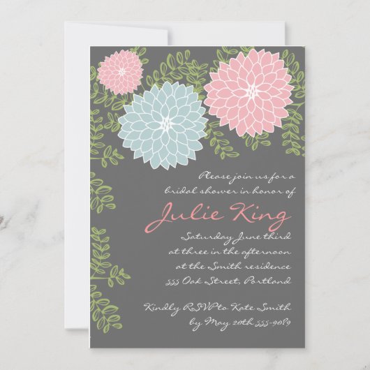 Hübsches BlumenBrautparty invititation Einladung (Vorderseite)