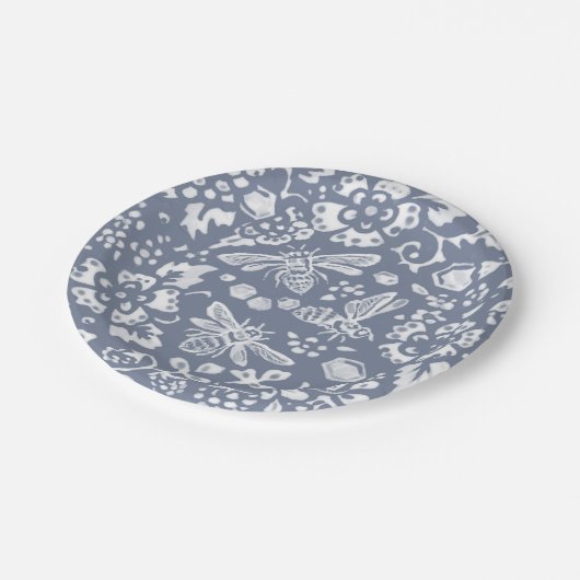 Hübsches Blumengartenmuster Pappteller (Schrägansicht)