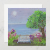 Hübsches Blumengelände am Meer Feiertagskarte (Vorne/Hinten)