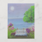 Hübsches Blumengelände am Meer Postkarte (Vorderseite)