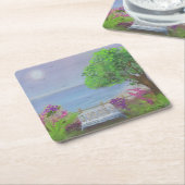 Hübsches Blumengelände am Meer Rechteckiger Pappuntersetzer (angewinkelt)