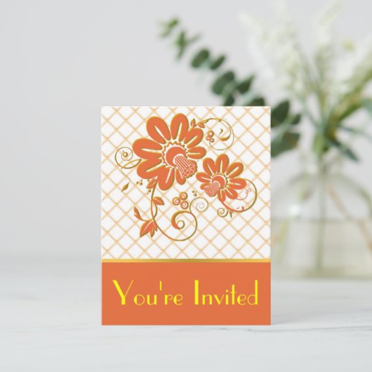 Hübsches, blumengeschmücktes Abendessen Einladung (Stehend Vorderseite)