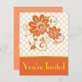 Hübsches, blumengeschmücktes Abendessen Einladung (Vorne/Hinten)