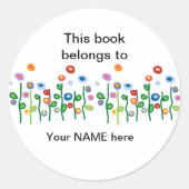 Hübsches blumengeschmücktes Buchzeichen Runder Aufkleber (Vorderseite)