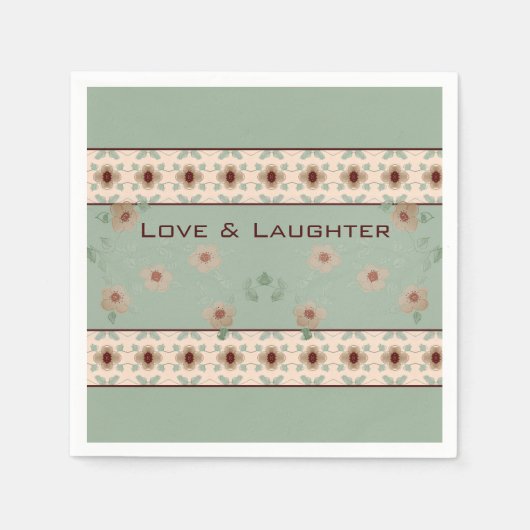 Hübsches Blumengrün Serviette (Vorderseite)
