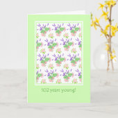 Hübsches Blumengrüßen 102. Geburtstag Karte (Gelbe Blume)