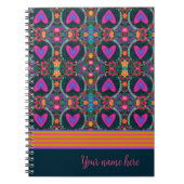 Hübsches Blumenherz Personalisierter Name Inspirit Notizblock (Vorderseite)