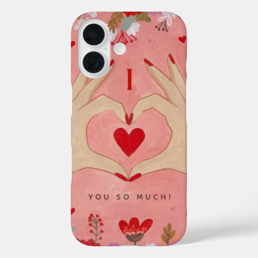 Hübsches Blumenherz Rosa Valentine Case-Mate iPhone Hülle (Rückseite)