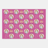 Hübsches Blumenhorn Foto Geburtstag Geschenkpapier Set (Vorderseite 2)