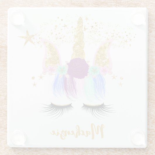 Hübsches Blumenhorn Glasuntersetzer (Rückseite)