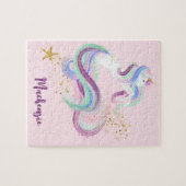 Hübsches Blumenhorn Personalisiert Kinder Puzzle (Horizontal)