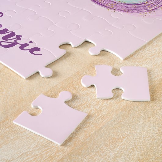 Hübsches Blumenhorn Personalisiert Kinder Puzzle (Seite)