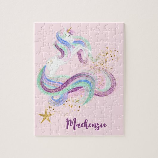 Hübsches Blumenhorn Personalisiert Kinder Puzzle (Vertikal)