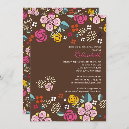 Hübsches Blumenkohl-Brautparty Einladung (Vorne/Hinten)