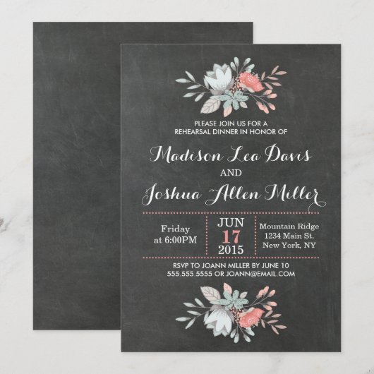 Hübsches Blumenkohl-Probe Einladung (Vorne/Hinten)