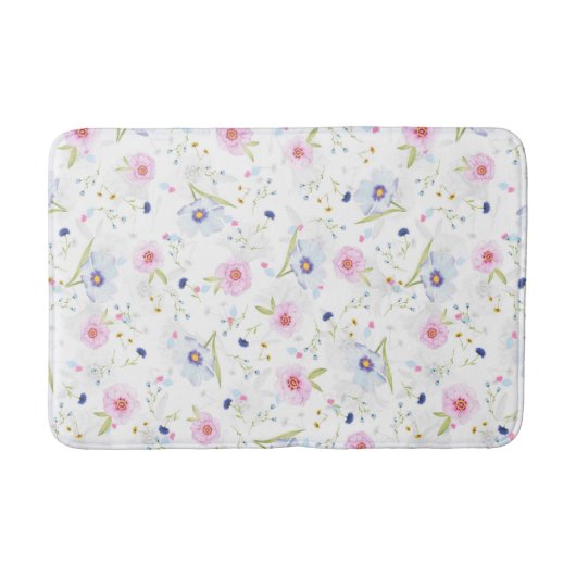 Hübsches Blumenmuster Badematte (Vorderseite)