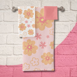 Hübsches Blumenmuster Badhandtuch Set