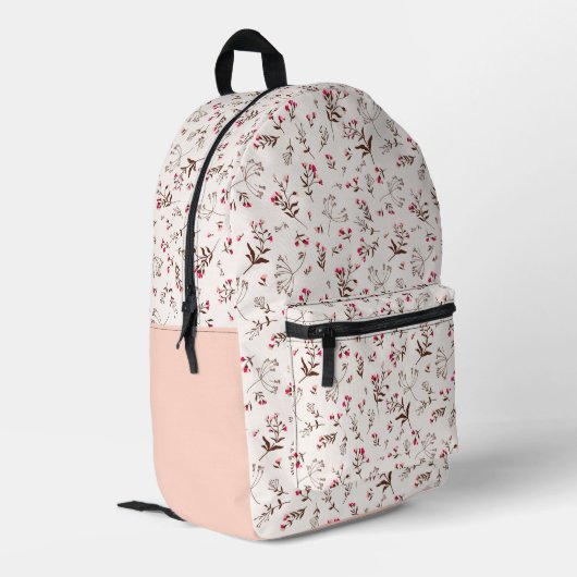 Hübsches Blumenmuster Bedruckter Rucksack (Rückseitige Ecke links)