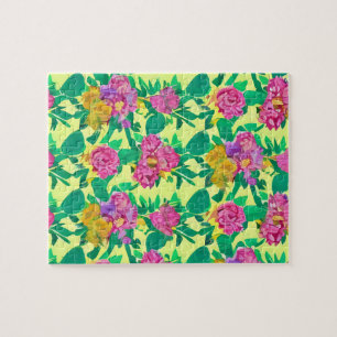 Hübsches Blumenmuster farbenfrohe Blüten Puzzle