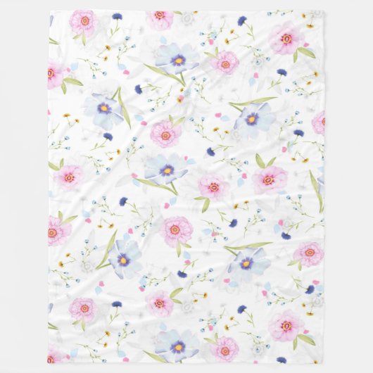 Hübsches Blumenmuster Fleecedecke (Vorderseite)