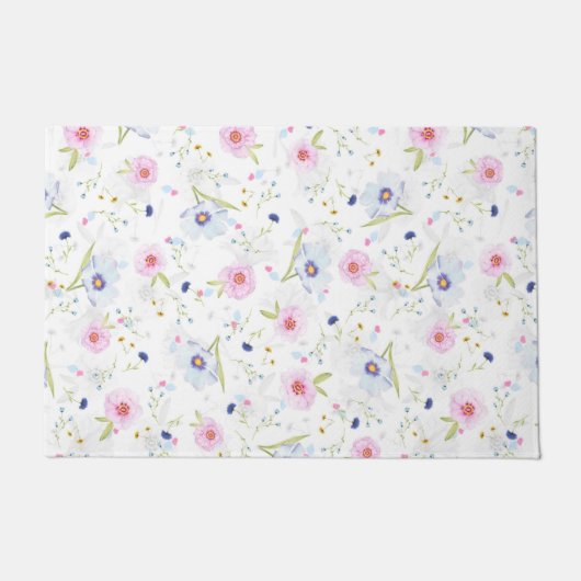 Hübsches Blumenmuster Fußmatte (Vorderseite)