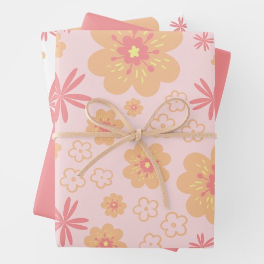 Hübsches Blumenmuster Geschenkpapier Set (Beispiel)