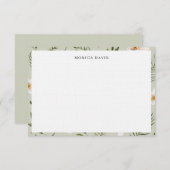 Hübsches Blumenmuster Grünes Gold Botanisches Must Dankeskarte (Vorne/Hinten)