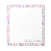 Hübsches Blumenmuster in Aquarellfarben Notizblock (Vorderseite)