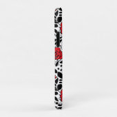 Hübsches Blumenmuster in Rot, Schwarz und Weiß Case-Mate iPhone Hülle (Hinten/Rechts)